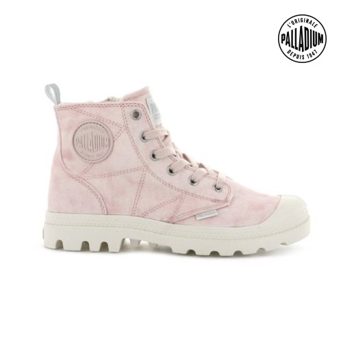 Palladium Pampa Zip Desertwash Women's Boots Pink | UK Z821-QYI